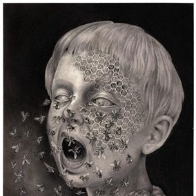 Real Horror, Weird Photography, Dark Pop, Horror Make-up, Bee Drawing, Horror Drawing, Creepy Images, Bizarre Art, Bee Art