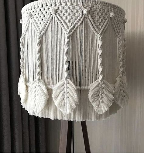 Bohemian Baby Room, Lamp Shade Macrame, Lampshade Decor, Chandelier Macrame, Macrame Light, Macrame Lamp Shade, Light Fringe, Macrame Chandelier, Ceiling Lampshade