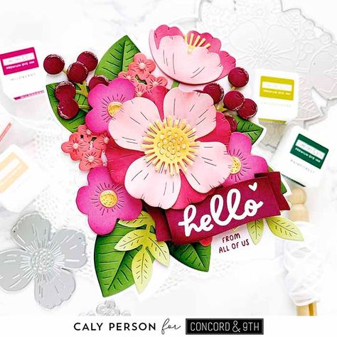 Concord & 9th – 2024 Color Collection – Primrose Garden – Caly Person Elegant Background Design, Primrose Garden, Oversized Flowers, Paper Flower Diy, Paper Projects Diy, Simple Diy Projects, Flower Collage, Copic Sketch Markers, Concord And 9th