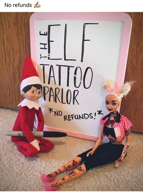 Elf Tattoo, Tattoo Parlor, Elf Fun, Tattoo Parlors, The Elf, Tattoos And Piercings, Elf On The Shelf, Elf, Tattoos