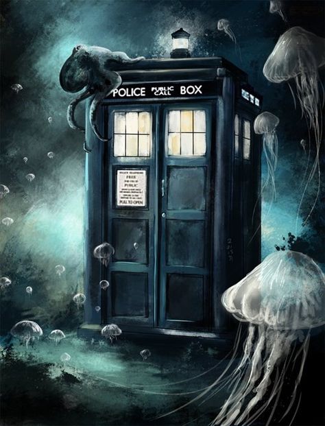 Tardis Exterior, Doctor Things, Tardis Art, Doctor Who Wallpaper, Beauty Dish, Doctor Who Fan Art, Doctor Humor, Underwater Art, Doctor Who Art