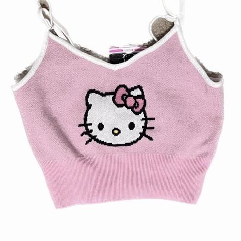 Hello X Forever 21 pink hello kitty face crop top - Depop Hello Kitty Crop Top, Hello Kitty Tank Top, Hello Kitty Face, Kitty Clothes, Hello Kitty Clothes, Cat Tanks, Hello Kit, Pink Hello Kitty, Pink Car