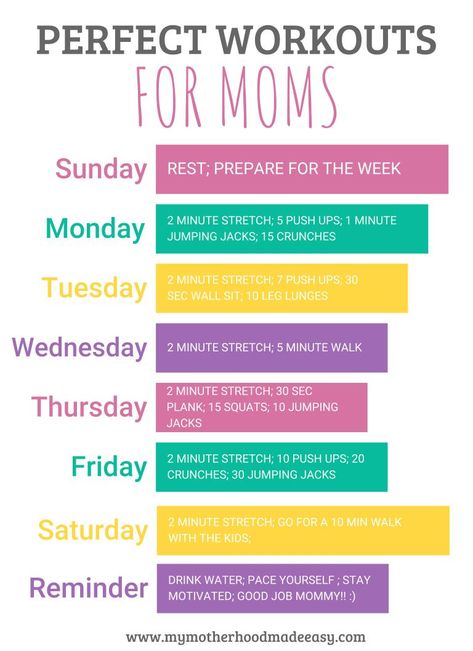 Workout Schedule For Moms, Stay At Home Mom Meals, Sahm Workout, Mom Workout Schedule, Mom Workout Plan, Mother Tips, Free Printable Coloring Book, Busy Mom Workout, Mom Workout