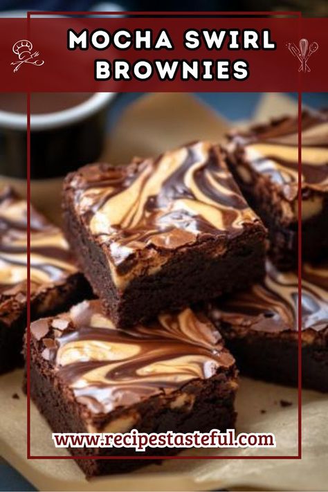 These Mocha Swirl Brownies are a delightful blend of rich chocolate and aromatic coffee flavors, featuring a fudgy texture and beautiful mocha swirls that satisfy any chocolate and coffee lover. Mocha Brownies, Coffee Flavors, Chocolate And Coffee, Swirl Brownies, Mocha Chocolate, No Bake Brownies, Brownie Batter, Coffee Cream, Vegetarian Cheese