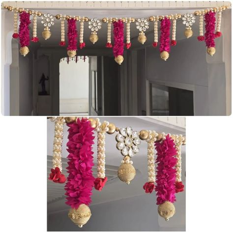 Elevate your entrance with elegance! Introducing our stunning Crystal, Pearl, and Gajra toran Size 39 inch DM us for more details or whatsapp us on 9867422790 Diwali Theme, Toran Designs, Door Toran, Door Hanging Decorations, Diy Diwali Decorations, Diwali Decor, Diwali Diy, Paper Flower Wall, Hanging Decorations