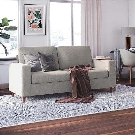 Amazon.com: DHP Liah 3-Seater Sofa with Pocket Spring Cushions, Light Gray : Home & Kitchen Light Grey Couch, Light Gray Sofa, Spring Cushions, Condo Style, Gray Sofas, Light Gray Couch, Light Gray Sofas, Two Seater Couch, Grey Couch