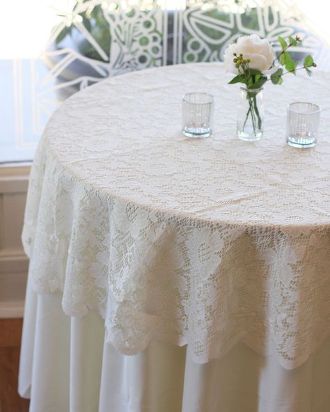 60 inches round lace tablecloth for weddings and events Wedding Tables Decor, Wedding Candles Table, Magenta Wedding, Linen Wedding Dress, Wedding Table Linens, Woodsy Wedding, Table Overlays, Wedding Cakes Blue, Table Arrangement