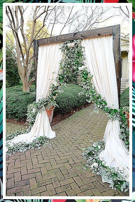 Wedding Arch Ideas - HurryDon't miss out these awesome items. Wedding Ceremony Backdrop Diy, Ceremony Flowers Aisle, Wedding Ceremony Backdrop Outdoor, Ceremony Backdrop Outdoor, Diy Wedding Arch, Wedding Arch Rustic, Landscaping Simple, Wedding Entrance Decor, Rustic Wedding Decorations