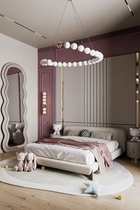 Bedroom Classic Design, Teenager Bedroom Design, Luxury Kids Bedroom, Interior Room Decoration, Beautiful Bedroom Designs, Aesthetic Bedroom Decor, Kids Room Lighting, Kids Room Furniture, Casas The Sims 4