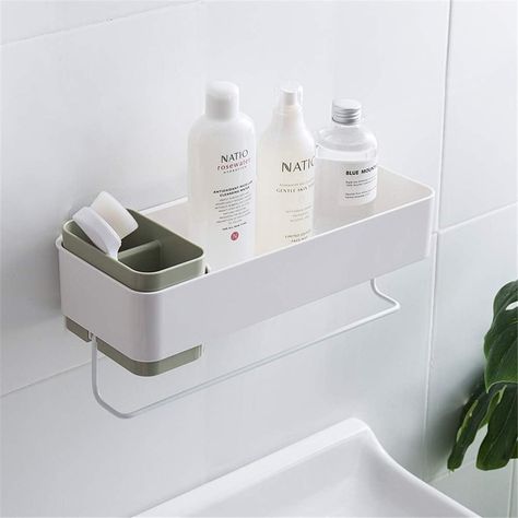 Bathroom Wall Organizer, Corner Shower Caddy, Bathroom Wall Shelves, Shower Storage, Shower Organization, Interior Minimalista, Wall Shelves Design, Wall Organizer, Bathroom Top