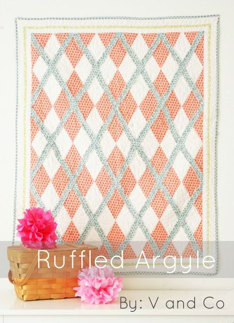 V and Co.: V and Co:new patterns paper AND pdf Preppy Quilt, Argyle Quilt, Pink Chalk, Quilt Projects, Pdf Quilt Pattern, Handmade Quilts, Beautiful Quilts, Quilt Ideas, Quilt Blanket