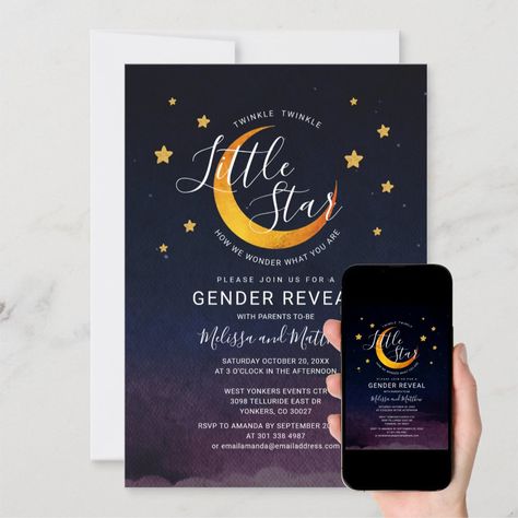 Outer Space Gender Reveal, Space Themed Gender Reveal, Moon Gender Reveal, Outer Space Invitation, Space Gender, Moon Gender, Star Gender Reveal, Star Gender, Space Invitation