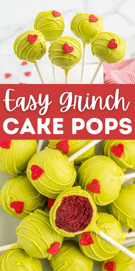 Grinch Cake Pops, Cakes Recipes Easy, 4th July Cake, Cake Pops Bouquet, Cake Pops Designs, Easy Cake Pops, Cake Pop Cake, Grinch Cake, Cake Pops Recipe