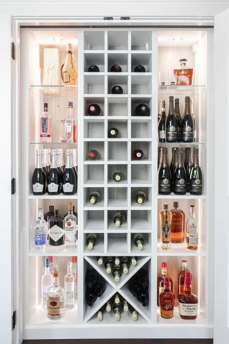 California Closets, Wine Closet, Pantry Design, Pantry Storage, Pantry Organization Liquor Storage, Diy Pantry Organization, Closet Pantry, Wine Closet, Small Kitchen Storage, Diy Pantry, California Closets, Shop Storage, Tiny Spaces