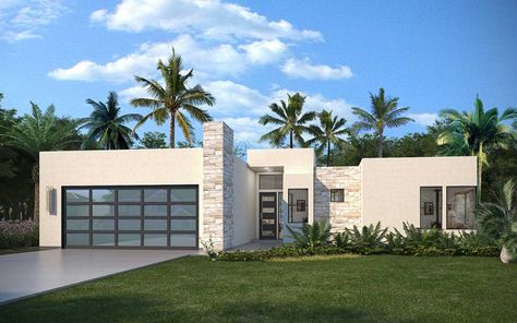 Modern House Plan - 3 Bedrooms, 2 Bath, 2034 Sq Ft Plan 115-128 Southwest House, Southwest Home, Luxury Master Suite, Sail Shade, Contemporary Southwest, Flat Roof House, Adobe Home, House Gate, Southwestern Design