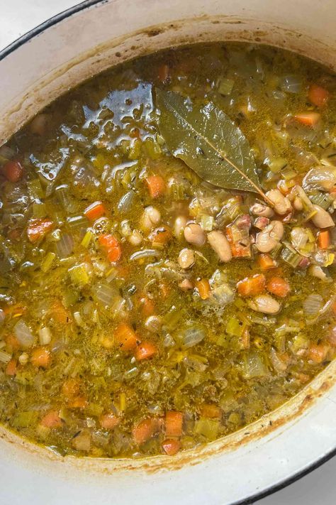 I’ve Been Making Ina Garten’s Tuscan Soup For Over 10 Winters—It's Still My Favorite Ina Garten Tuscan White Bean Soup, Mediterranean Bean Soup, Best Soup Recipes Ever Homemade, Fall Soups And Stews Comfort Foods, Bean Recipes Vegetarian, Vegetarian Bean Soup, Mediterranean Soup Recipes, Garbanzo Bean Soup, Fall Soups And Stews