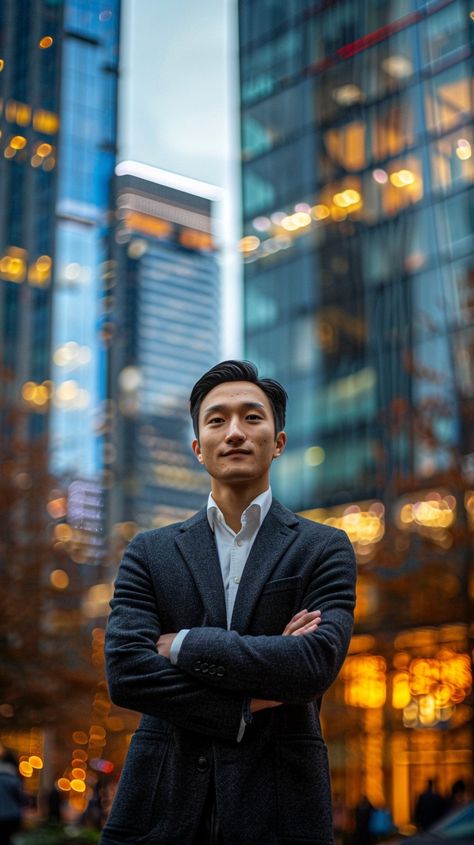 "Urban Professional Portrait: #ConfidentBusinessman standing with arms crossed in a bustling #CityEnvironment as #EveningFalls. #Businessman #Cityscape #Evening #Professional #Confident #AIArt #AIPhoto #Stockcake ⬇️ Download and 📝 Prompt 👉 https://stockcake.com/i/urban-professional-portrait_701748_1097663" Photography Poses Professional, Business Photography Ideas, Corporate Photoshoot, Business Man Photography, City Environment, Mens Photoshoot, Headshot Poses, Mens Photoshoot Poses, Corporate Portrait