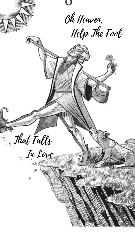 fool tattoo idea The Fool Drawing, The Fool Wallpaper, The Fool Tattoo, Fool Tattoo, Wallpaper Mobile, Wind And Rain, Tattoo Idea, The Fool, Falling In Love