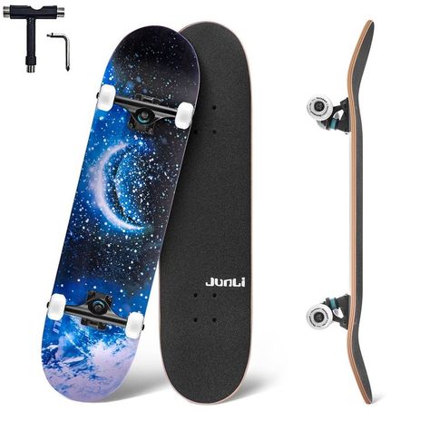 Junli Skateboards 32 x 8 Inch Complete Skateboards for Adults Teens and Kids, 7 Layer Canadian Maple Skateboards for Beginners, Double Kick Concave Skate Board and Tricks Skateboards Skateboards For Beginners, Deck Upgrade, Kids Skateboarding, Anime Kitten, Longboard Skateboard, 7 Layer, Skate Decks, 7 Layers, Canadian Maple