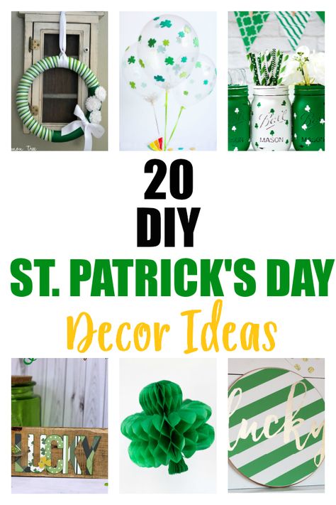 These DIY St. Patrick's Day decor ideas are easy to make and perfect decorations for the month of Kelly green! #diy #decor #stpatricksday #holidays #decorations #crafts #momlife Diy St Patricks Day Decor, Shamrock Garland, St Patricks Decorations, St. Patrick's Day Diy, St Patric, Fete Saint Patrick, St Patricks Crafts, St Patrick's Day Decor, Holiday Prep