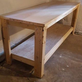 How to Build a Sturdy Workbench Inexpensively: 5 Steps (with Pictures) Simple Workbench Plans, Officine In Garage, Garage Workbench Plans, Workbench Designs, Building A Workbench, Workbench Plans Diy, Woodworking Bench Plans, Diy Workbench, Workbench Plans