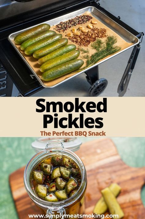 Discover how to make smoked pickles with this easy recipe. These smoky, tangy dill pickles are the perfect addition to any BBQ spread. Try these smoked dill pickles and enjoy a unique twist on a classic snack. Tap to see the recipe and get started on your smoked pickles. Unique Pickle Recipes, Bbq Pickles, Smoked Pickles, Unique Pickles, Grilled Pickles, Smoked Snacks, Bbq Spread, Easy Kabobs, Bbq Snacks