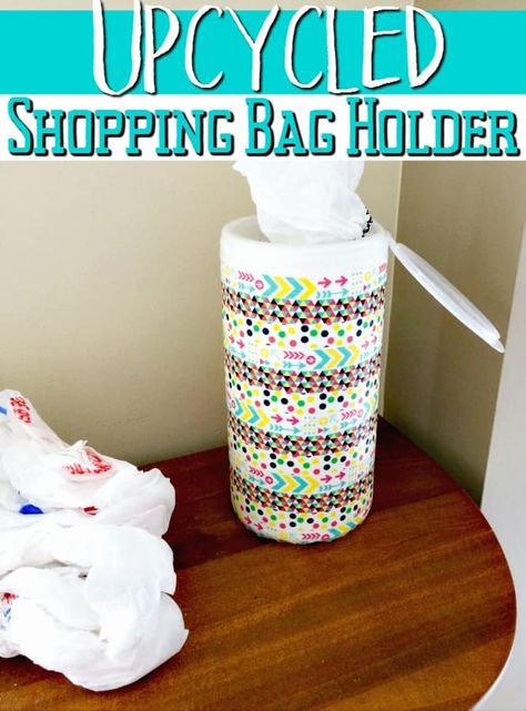 Diy Shopping Bag, Shopping Bag Holder, Shopping Bag Storage, Easy Upcycle, Upcycle Crafts Diy, Diy Crafts For Adults, Work Diy, Recycled Projects, Upcycle Projects