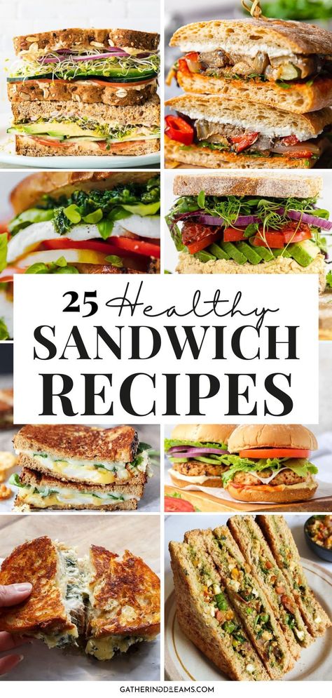 Easy Healthy Sandwiches, Veggie Sandwich Recipes, Vegetarian Sandwich Recipes, Healthy Sandwich, Healthy Sandwich Recipes, Best Sandwich Recipes, Easy Sandwich Recipes, Gourmet Sandwiches, Cold Lunches