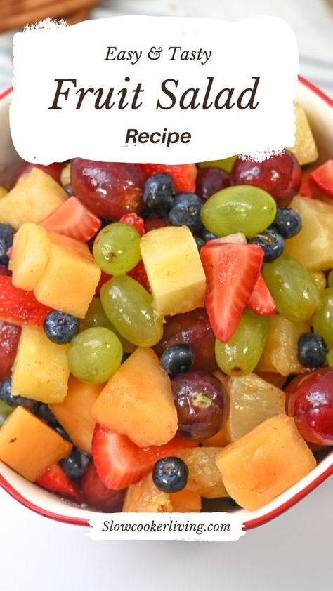 This vibrant Fruit Salad is a refreshing mix of fresh, juicy fruits that’s perfect for any occasion! Bursting with natural sweetness, it’s a healthy, colorful side dish for BBQs, picnics, or holiday gatherings. With a simple, light dressing to enhance the flavors, this easy-to-make fruit salad is packed with nutrients and ideal for meal prep or a quick snack. Customize with your favorite fruits for a fresh, delicious treat everyone will enjoy! Easy Fresh Fruit Desserts, Fruit Mix Salad, Lettuce Salad With Fruit, Make Ahead Fruit Salad For A Crowd, Fresh Fruit Salad Recipe Simple, Christmas Morning Fruit Salad, Chopped Fruit Salad, How To Make Fruit Salad, Easy Fruit Salad Recipes Simple