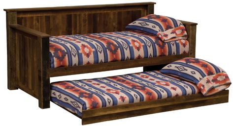 Union Rustic Dondale Barnwood Twin Daybed | Wayfair Full Daybed With Trundle, Lodge Furniture, Trundle Mattress, Rustic Accessories, Twin Daybed With Trundle, Modern Daybed, Twin Daybed, Quality Bedroom Furniture, Wood Daybed