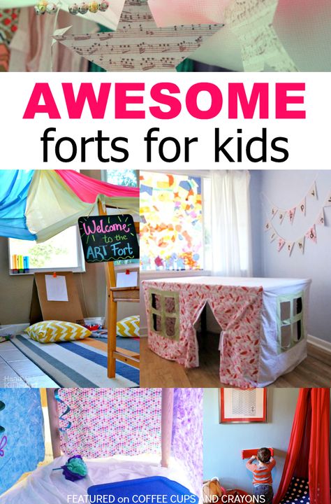 Awesome Forts for Kids! A Childhood Must Do! Awesome Forts, Forts For Kids, Homemade Silly Putty, Putty Recipe, Diy Fort, Boy Sleepover, Cool Forts, Bubble Recipe, Kids Play Spaces