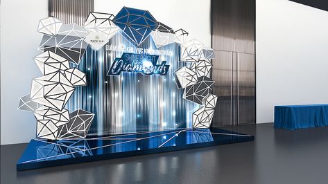 YEP_2018_DUNGTRAN on Behance Diamond Stage Design, Interior Design Creative, Engagement Themes, Diamond Theme, Glow Night, Denim Party, Diamond Ball, Diamond Party, Wedding Backdrops