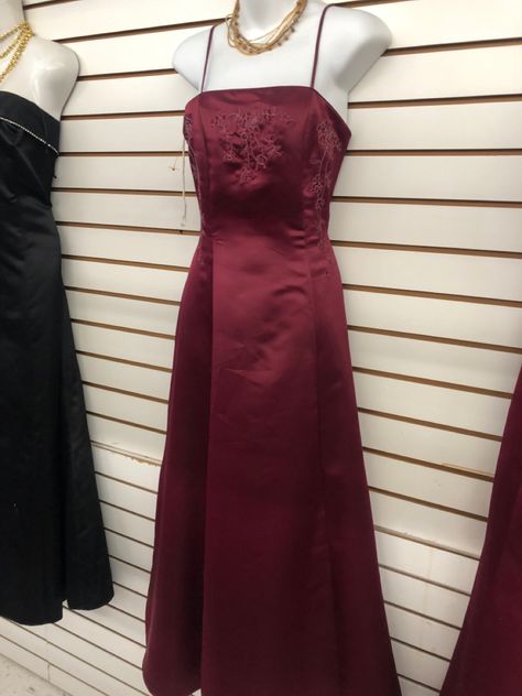 Silk 90s Dress, Dark Red 90s Dress, 80s Style Prom Dress, Thrifted Homecoming Dress, 80s Dresses Prom, 80's Prom Dresses, 80s Hoco Dress, 2000 Prom Dresses, Vintage Prom Dresses 80s