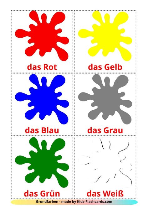 Colors In German, German Flashcards, Mickey Coloring Pages, Flashcards For Toddlers, Shape Activities Preschool, Color Flashcards, Real Images, English Worksheets For Kids, Flashcards For Kids