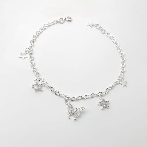 - Material: 925 Sterling Silver Silver Star Bracelet, Stars Bracelet, Bracelet Butterfly, Bracelet Minimalist, Butterfly Bracelet, Star Bracelet, Jena, Silver Stars, Chain Link Bracelet