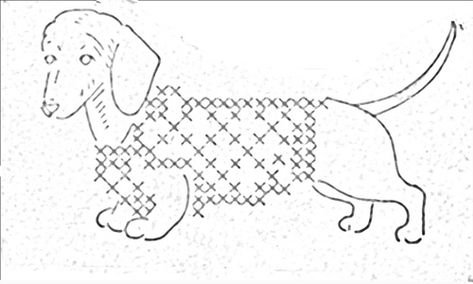 vintage wiener dog embroidery pattern Vintage Embroidery Patterns, Embroidery Patterns Ideas, Embroider Ideas, Dog Embroidery, Patterns Ideas, Weenie Dogs, Embroidery Patterns Vintage, Needlework Embroidery, Dachshund Love