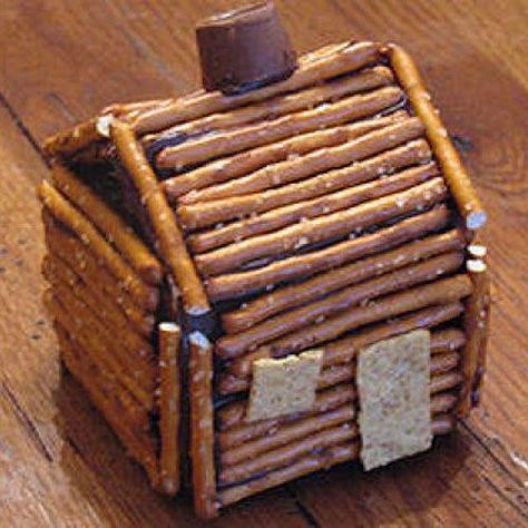 fun-for-kids-rainy-day-crafts-activities-best-ideas-13 Pretzel Log Cabin, Log Cabin Craft, Indoor Kids Crafts, Thanksgiving Unit Study, Pioneer Activities, Pioneer Crafts, Cabin Crafts, Lincoln Logs, Indoor Kids