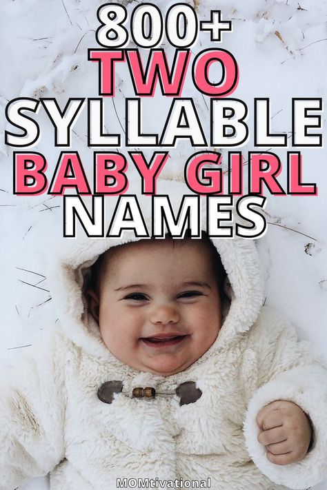 Omg these GORGEOUS two syllable girl names are PERFECT for yout angel. Check out this baaby girl name list for short cute baby names One Syllable Middle Names, 2 Syllable Girl Names, 2 Syllable Boy Names, Single Syllable Girl Names, Two Syllable Girl Names, Two Syllable Boy Names, Baby Nicknames, Strong Baby Names, List Of Girls Names