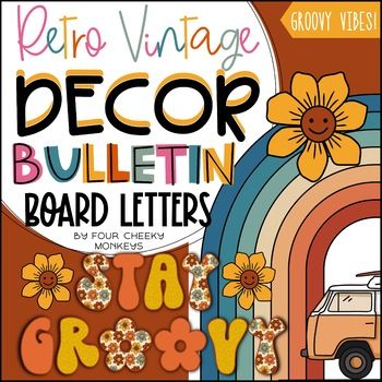 Boho Retro Classroom, Vintage Classroom Decor, Groovy Classroom Decor, Retro Classroom Decor, Groovy Classroom, Retro Classroom, Classroom Organization Elementary, Easter Math, Lettering Styles Alphabet