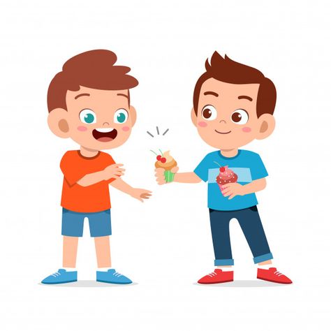 Happy cute kids eating cupcakes | Premium Vector #Freepik #vector Kids Graphics, Flashcards For Kids, Kid Boy, Child Psychology, Teaching Skills, Happy Mom, Art Drawings For Kids, Happy Kids, Preschool Crafts