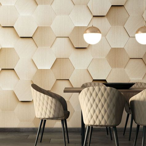 This metallic honeycomb design is urban yet contemporary shadowing and shading create a lifelike 3D effect truly bringing this mural to life and the repetition of little hexagons introduce a sense of flow. 
 Mural is nonrepeating image Statement Wallpaper, Wallpaper Uk, Hexagon Design, Honeycomb Design, Diy Wallpaper, Wallpaper Murals, Mural Design, Wallpaper Direct, Garden Wall Art