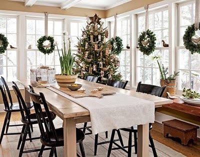 Christmas decorating for the dining room. Christmas in Connecticut  -- the Mollica  home in Country Living -- love the wreaths in window Christmas Window Decoration, Christmas Dining Room, Christmas Window Decorations, Christmas Dining, Christmas Window, Country Christmas, Christmas Inspiration, Farmhouse Christmas, My New Room