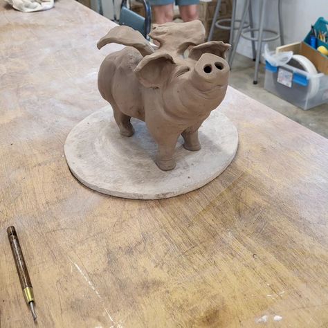 Day 3 of 5 at sculpture week @eversfield_ceramics in Creston. Sculpture is sooo difficult. I'm jazzed with my flying pig! Flying Pig, July 10, Yard Art, Yard, Sculpture, Ceramics, 10 Things, On Instagram, Instagram