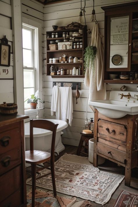 2074696399 bathroom decor, bathroom design, bathroom interior, bathroom organization, bathroom inspiration, easy bathroom decor ideas, cool #bathrooms Apothecary Style Bathroom, Brown And Gold Bathroom Decor Ideas, French Countryside Bathroom, Old World Bathroom Ideas, 1800s Bathroom, Decorate Bathroom Shelves, Bathroom Aesthetic Vintage, Vintage Bathroom Aesthetic, Cozy Bathroom Aesthetic