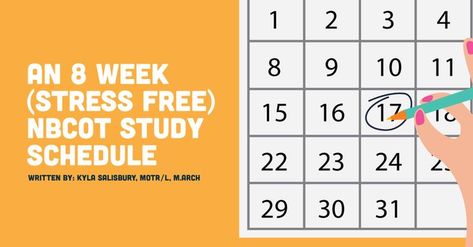 Every new grad OT needs an NBCOT study schedule. The NBCOT exam is a stressful and overwhelming challenge for everyone. Here is what to study for 8 weeks. Nbcot Exam Prep, Nbcot Exam, What To Study, Exam Study Tips, Teaching College, Study Schedule, Study Methods, Study Plan, Study Habits