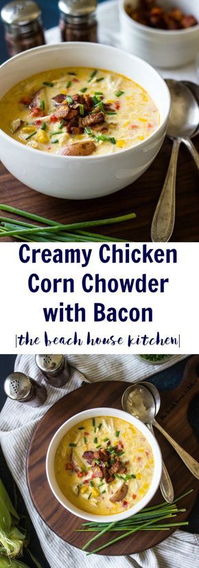 Creamy Chicken Corn Chowder, Soup Recipes Chicken, Corn Chowder With Bacon, Bacon Corn Chowder, Bacon Corn, Chicken Corn Chowder, Chicken Corn, Soup Chicken, Sunday Dinners