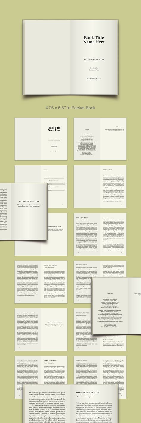 Pocket book layout template Process Book Design Layout, Book Layout Template, Novel Layout, Print Book Design, Contents Page Design, Book Layouts, Template Book, Character Styles, Interview Magazine