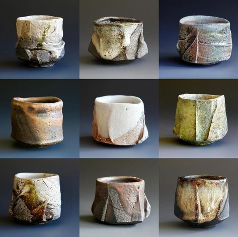 Wabi Sabi Pottery Handmade, Kurinuki Cup, Ceramics Glaze Ideas, Kurinuki Pottery, Pottery Products, Wabi Sabi Ceramics, Wabi Sabi Pottery, Slab Ceramics, Cerámica Ideas