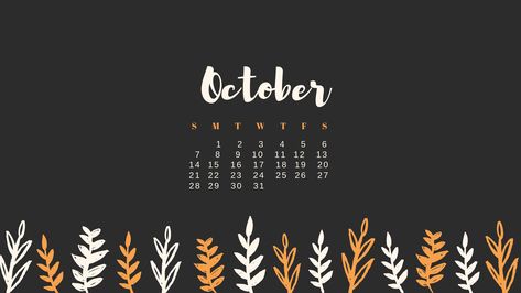 October Calendar Wallpaper, Wallpapers Computer, Desktop Wallpaper Calendar, Free Printable Calendar Templates, October Holidays, October Wallpaper, Calendar Background, Desktop Themes, October Calendar