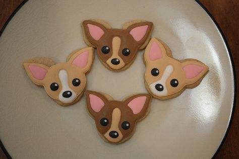 Mini Chihuahuas by TheHungryHippopotamus, via Flickr Puppy Birthday Cakes, Dog Cupcakes, Dental Tourism, Sugar Cookie Royal Icing, Cookie Videos, Dog Cakes, Bunny Cake, Puppy Birthday, Cookie Party